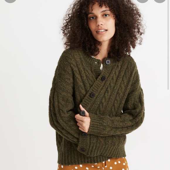 Madewell Sweaters | Madewell | Pointelle Cable Cardigan Sweater | Color: Green | Size: Xs | H_Talk's Closet